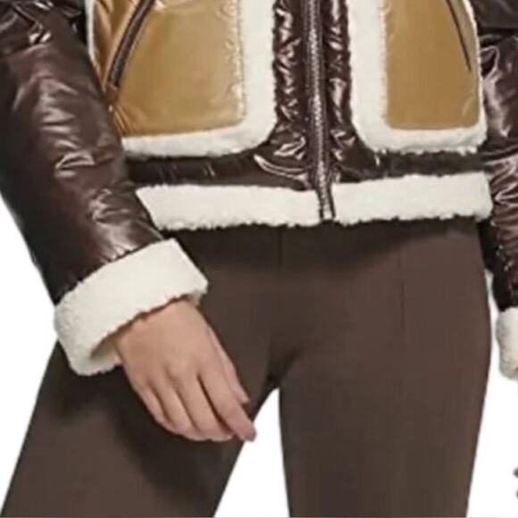 Levi's Breanna Pearlized Brown Faux Shearling
Puffer Jacket | S - Picture 5 of 10